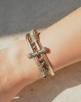 Vivian Grace Vintage Bracelet Rose Gold Vintage Victorian Etruscan Revival Bypass Bangle Bracelet (circa 1880)- Tigers Eye