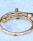Vivian Grace Vintage Bracelet Rose Gold Vintage Victorian Etruscan Revival Bypass Bangle Bracelet (circa 1880)- Tigers Eye