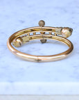 Vivian Grace Vintage Bracelet Rose Gold Vintage Victorian Etruscan Revival Bypass Bangle Bracelet (circa 1880)- Tigers Eye