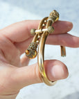 Vivian Grace Vintage Bracelet Rose Gold Vintage Victorian Etruscan Revival Bypass Bangle Bracelet (circa 1880)- Tigers Eye