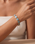 Vivian Grace Vintage Bracelet Vintage Blue Enamel Gilt Panel Bracelet by Sporrong
