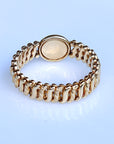 Vivian Grace Vintage Bracelet Vintage Gold Filled Sweetheart Expansion Bracelet - Blue Glass Gemstone (circa 1930)