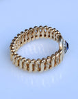 Vivian Grace Vintage Bracelet Vintage Gold Filled Sweetheart Expansion Bracelet - Blue Glass Gemstone (circa 1930)