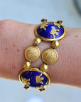 Vivian Grace Vintage Bracelet Vintage Royal Blue Enamel Gilt Panel Bracelet by Sporrong (Copy)