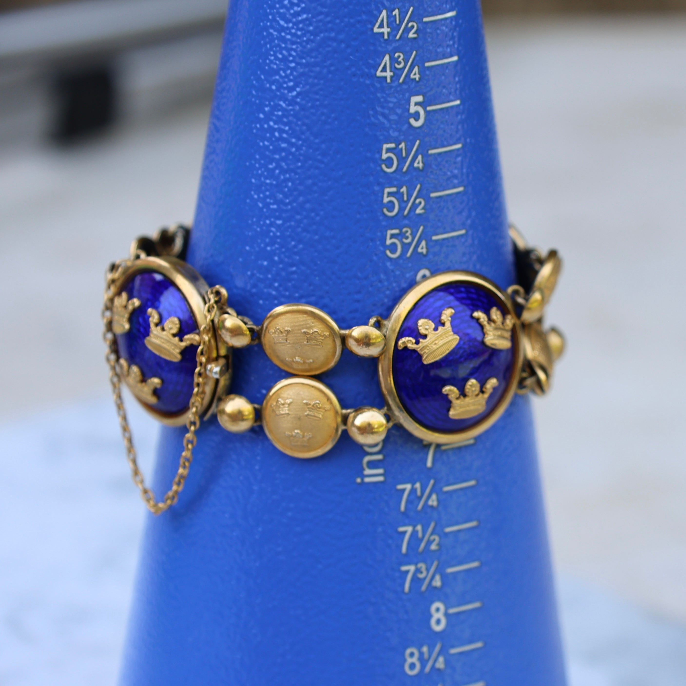 Vivian Grace Vintage Bracelet Vintage Royal Blue Enamel Gilt Panel Bracelet by Sporrong (Copy)
