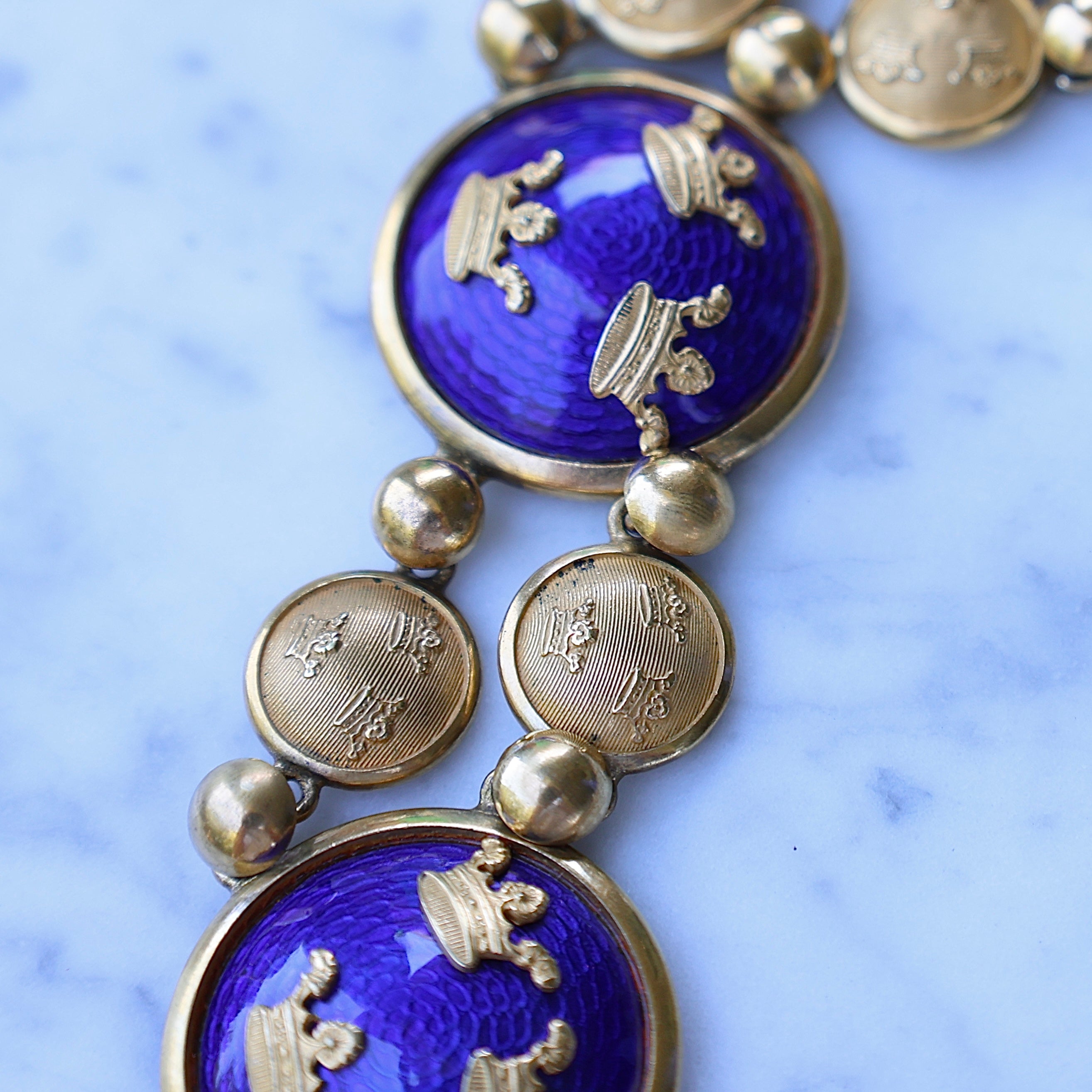 Vivian Grace Vintage Bracelet Vintage Royal Blue Enamel Gilt Panel Bracelet by Sporrong (Copy)