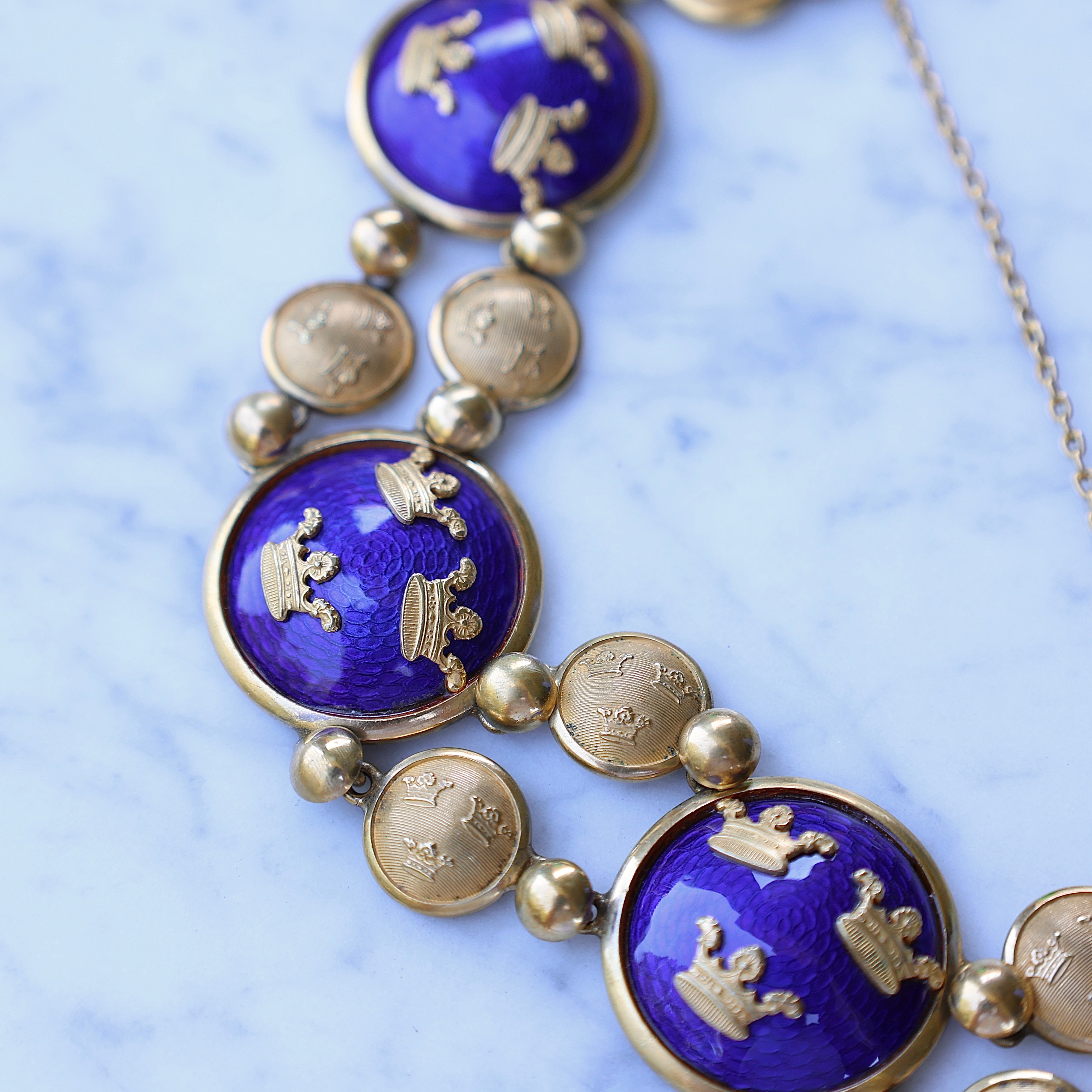 Vivian Grace Vintage Bracelet Vintage Royal Blue Enamel Gilt Panel Bracelet by Sporrong (Copy)