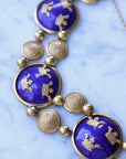 Vivian Grace Vintage Bracelet Vintage Royal Blue Enamel Gilt Panel Bracelet by Sporrong (Copy)