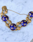 Vivian Grace Vintage Bracelet Vintage Royal Blue Enamel Gilt Panel Bracelet by Sporrong (Copy)