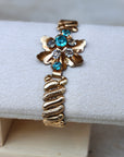 Vivian Grace Vintage Bracelet Vintage Teal Paste Sweetheart Expansion Bracelet (circa 1940)- 1/20 12k Gold Filled