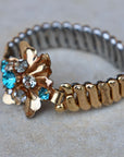 Vivian Grace Vintage Bracelet Vintage Teal Paste Sweetheart Expansion Bracelet (circa 1940)- 1/20 12k Gold Filled