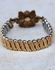 Vivian Grace Vintage Bracelet Vintage Teal Paste Sweetheart Expansion Bracelet (circa 1940)- 1/20 12k Gold Filled