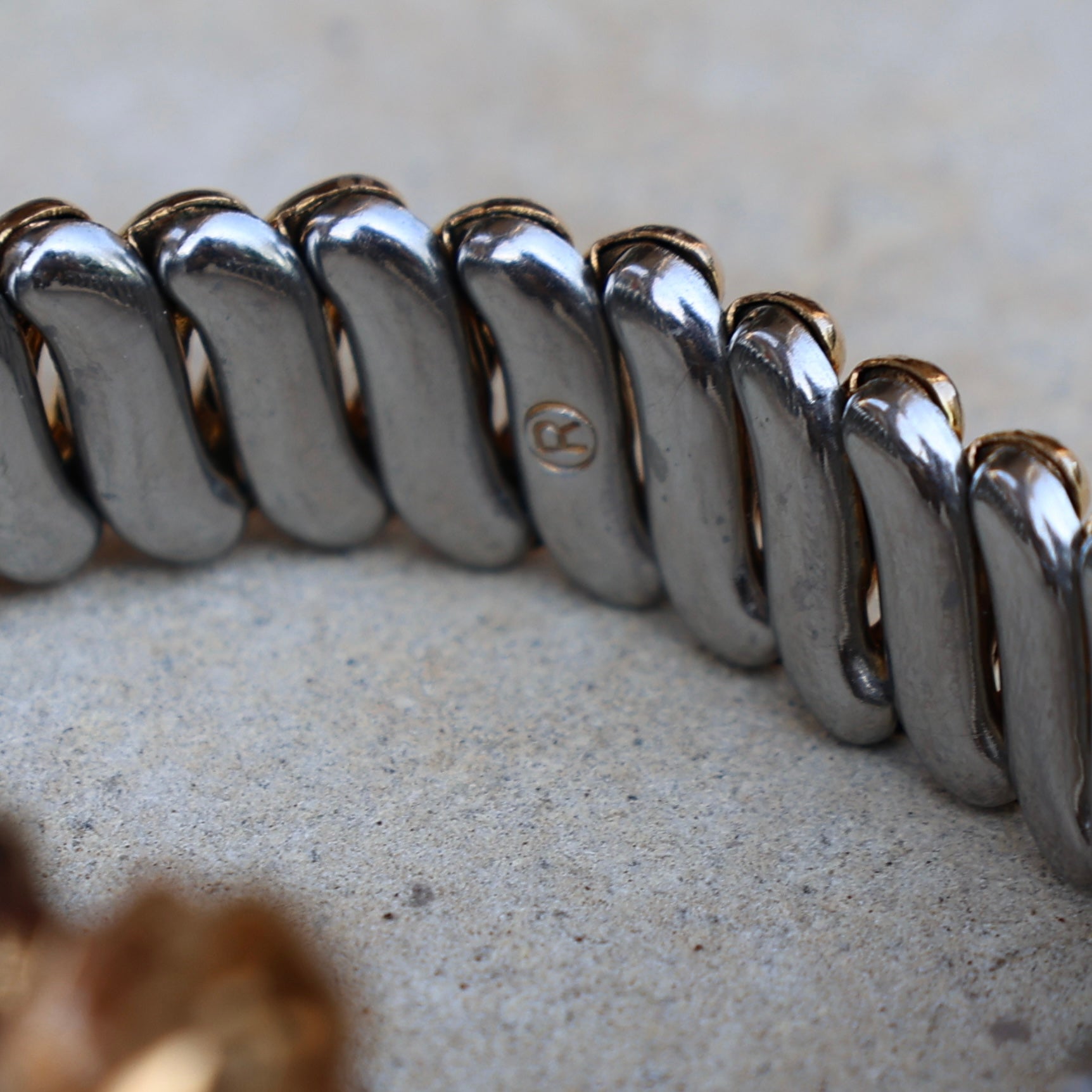 Vivian Grace Vintage Bracelet Vintage Teal Paste Sweetheart Expansion Bracelet (circa 1940)- 1/20 12k Gold Filled