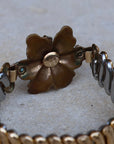Vivian Grace Vintage Bracelet Vintage Teal Paste Sweetheart Expansion Bracelet (circa 1940)- 1/20 12k Gold Filled