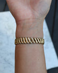 Vivian Grace Vintage Bracelet Vintage Teal Paste Sweetheart Expansion Bracelet (circa 1940)- 1/20 12k Gold Filled