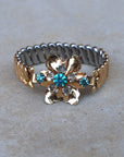 Vivian Grace Vintage Bracelet Vintage Teal Paste Sweetheart Expansion Bracelet (circa 1940)- 1/20 12k Gold Filled