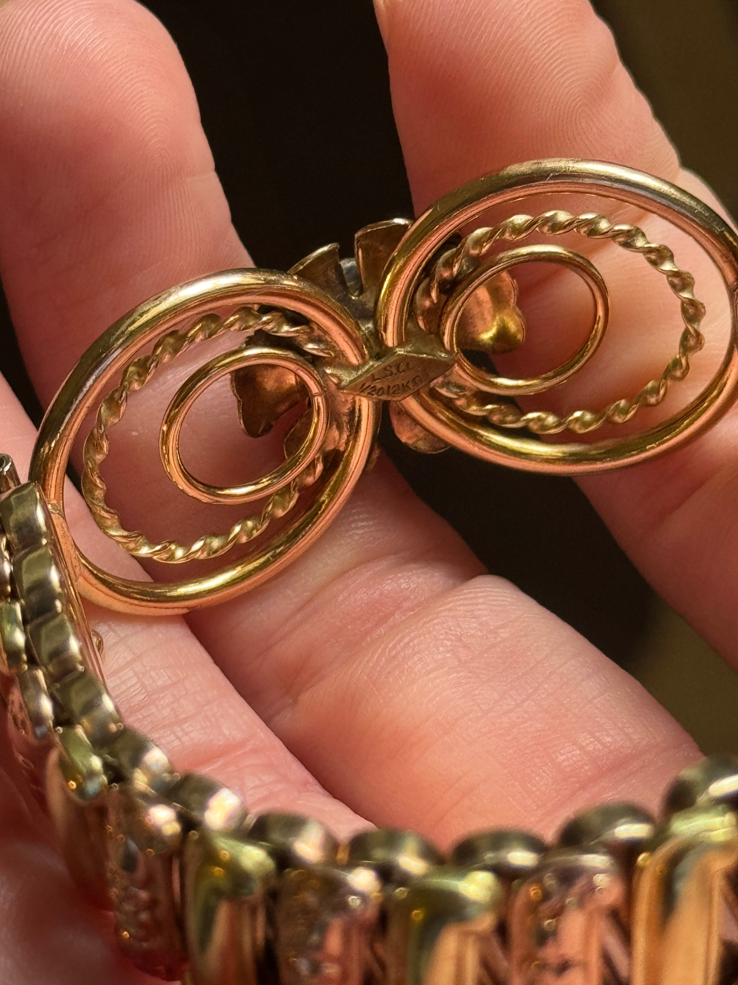 Vivian Grace Vintage Gold Gold Filled Sweetheart Bracelet with Citrine Accents- Vintage