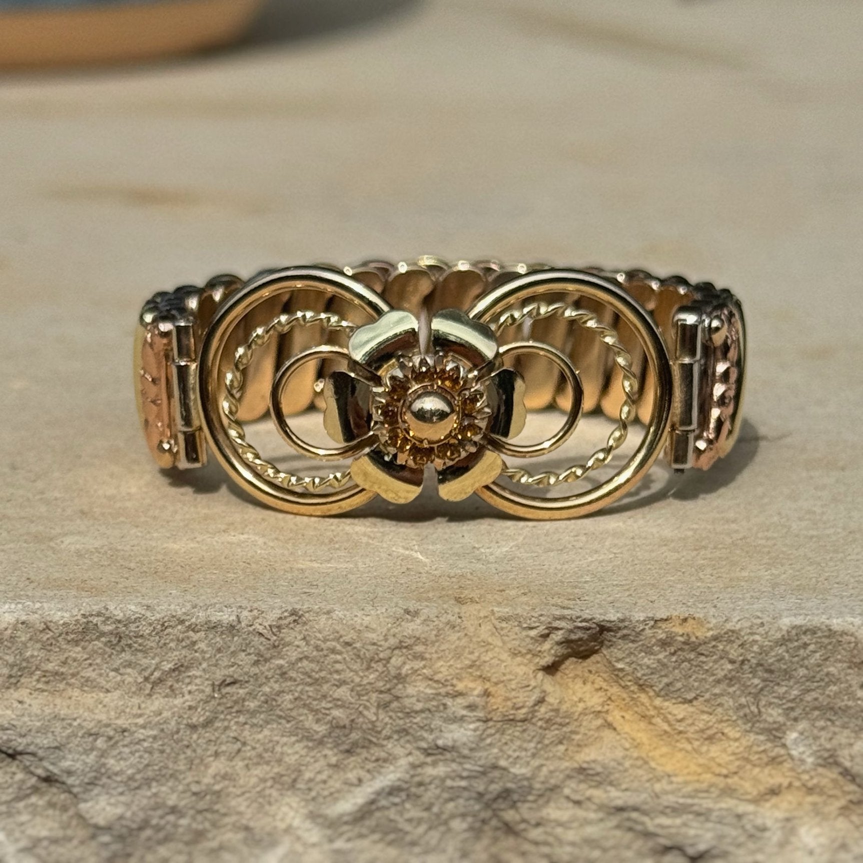 Vivian Grace Vintage Gold Gold Filled Sweetheart Bracelet with Citrine Accents- Vintage