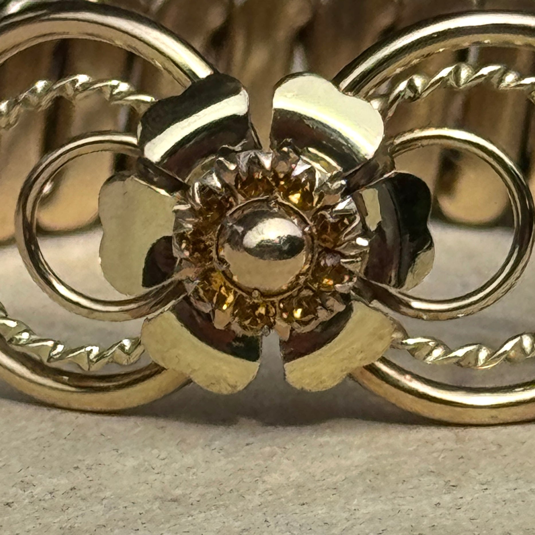 Vivian Grace Vintage Gold Gold Filled Sweetheart Bracelet with Citrine Accents- Vintage