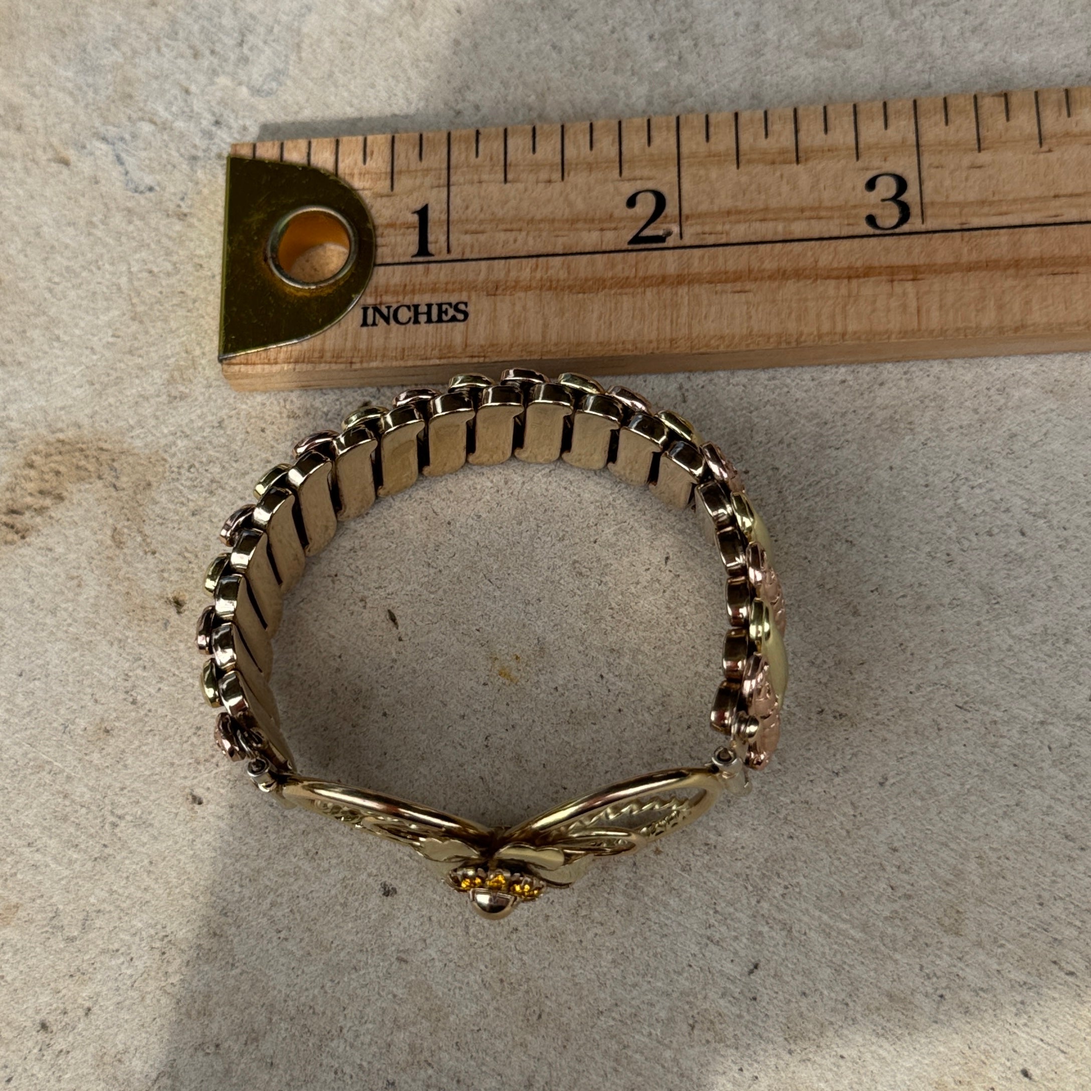 Vivian Grace Vintage Gold Gold Filled Sweetheart Bracelet with Citrine Accents- Vintage