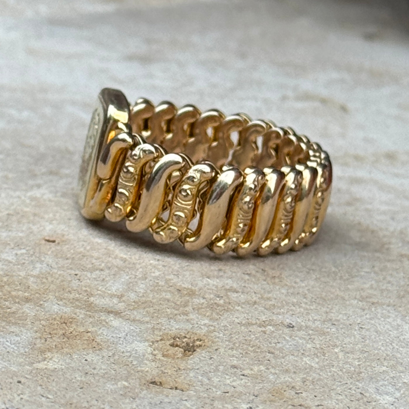 Vivian Grace Vintage Gold Monogram ‘A’ Gold Filled Sweetheart Bracelet - Vintage