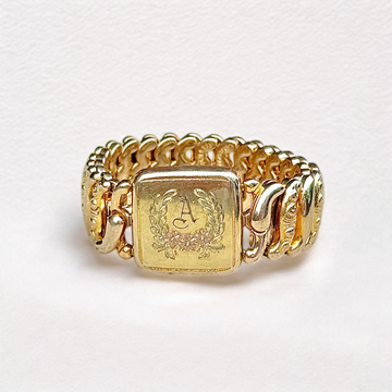 Vivian Grace Vintage Gold Monogram ‘A’ Gold Filled Sweetheart Bracelet - Vintage