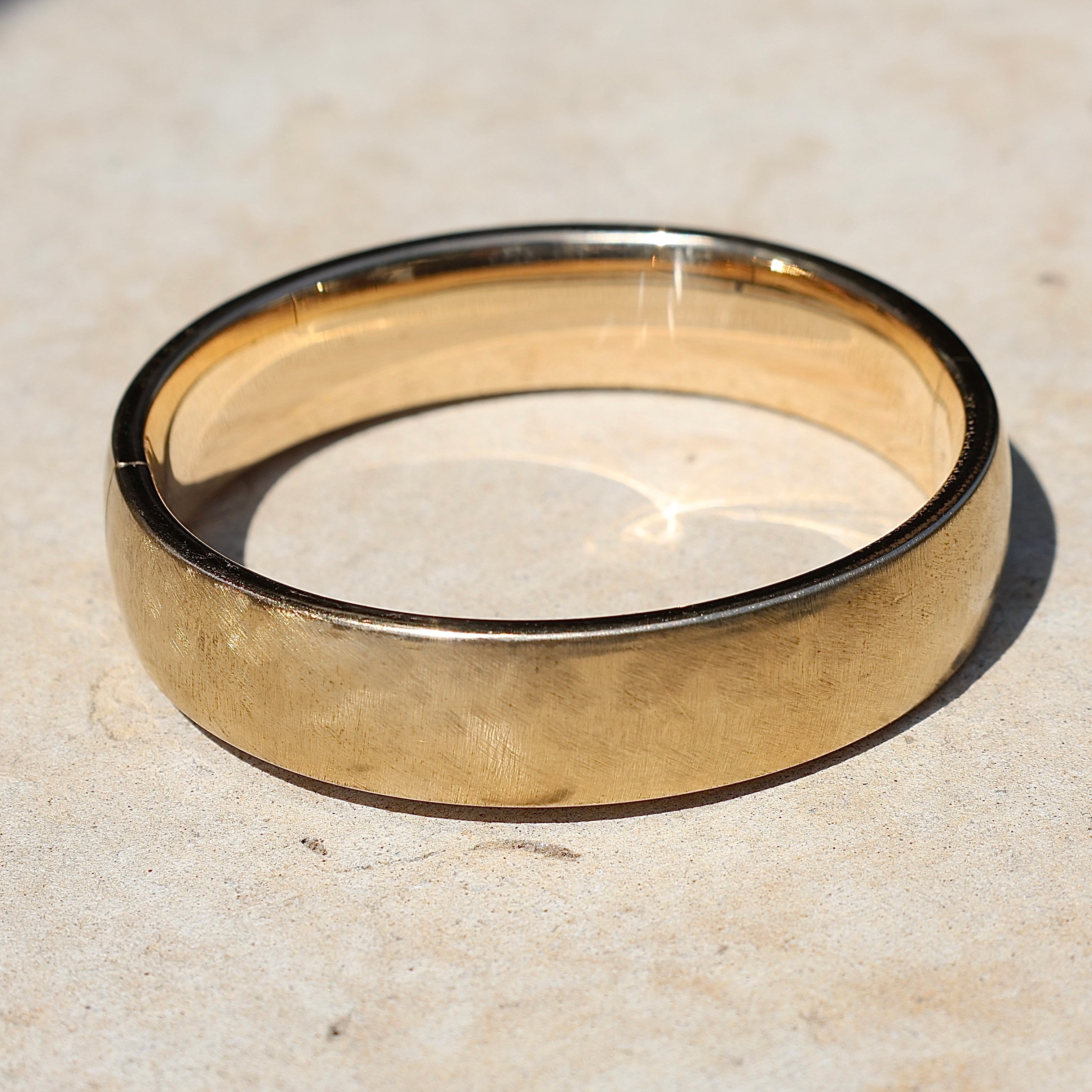 Vivian Grace Vintage Gold Vintage Mid-Century 12k Gold-Filled Floral Etched Bangle Bracelet