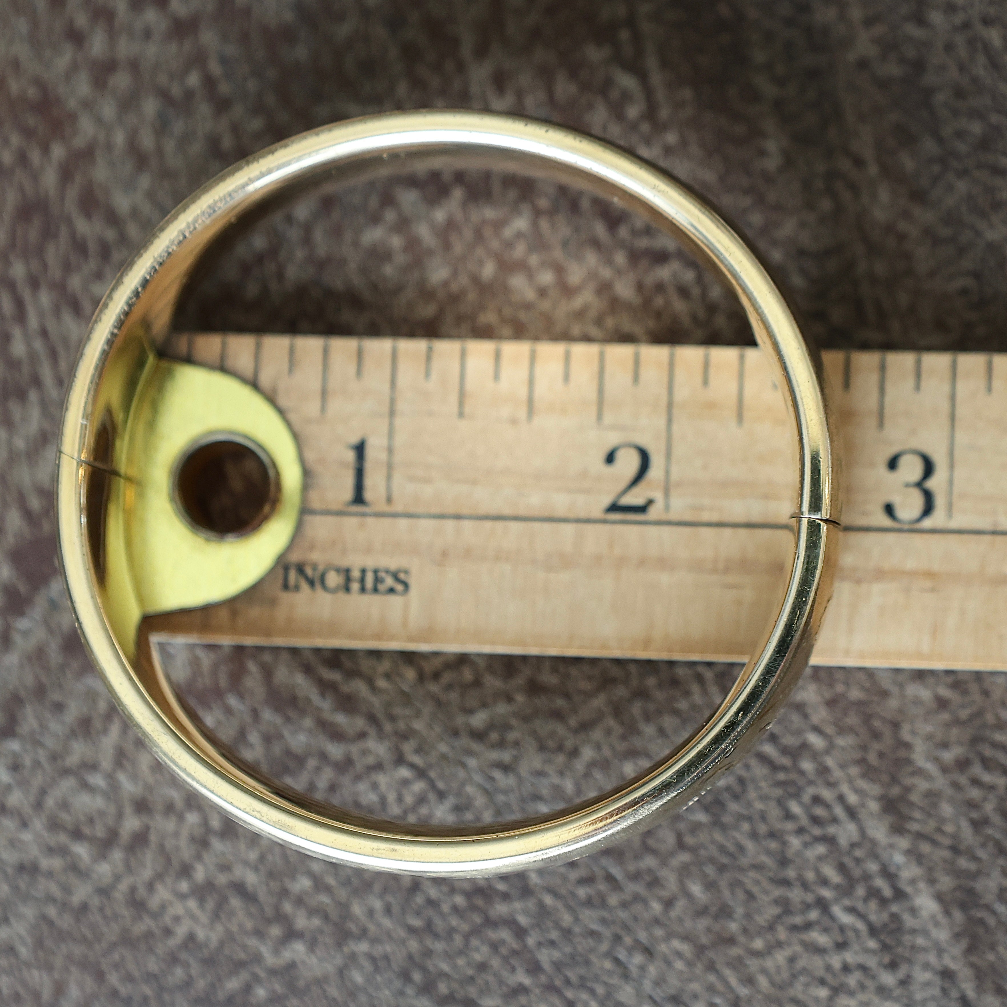 Vivian Grace Vintage Gold Vintage Mid-Century 12k Gold-Filled Floral Etched Bangle Bracelet