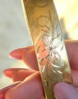 Vivian Grace Vintage Gold Vintage Mid-Century 12k Gold-Filled Floral Etched Bangle Bracelet