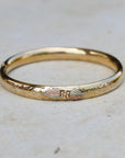Vivian Grace Vintage Gold Vintage Mid Century 14k Gold-Filled Floral Etched Bangle Bracelet