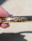 Vivian Grace Vintage Gold Vintage Mid Century 14k Gold-Filled Floral Etched Bangle Bracelet