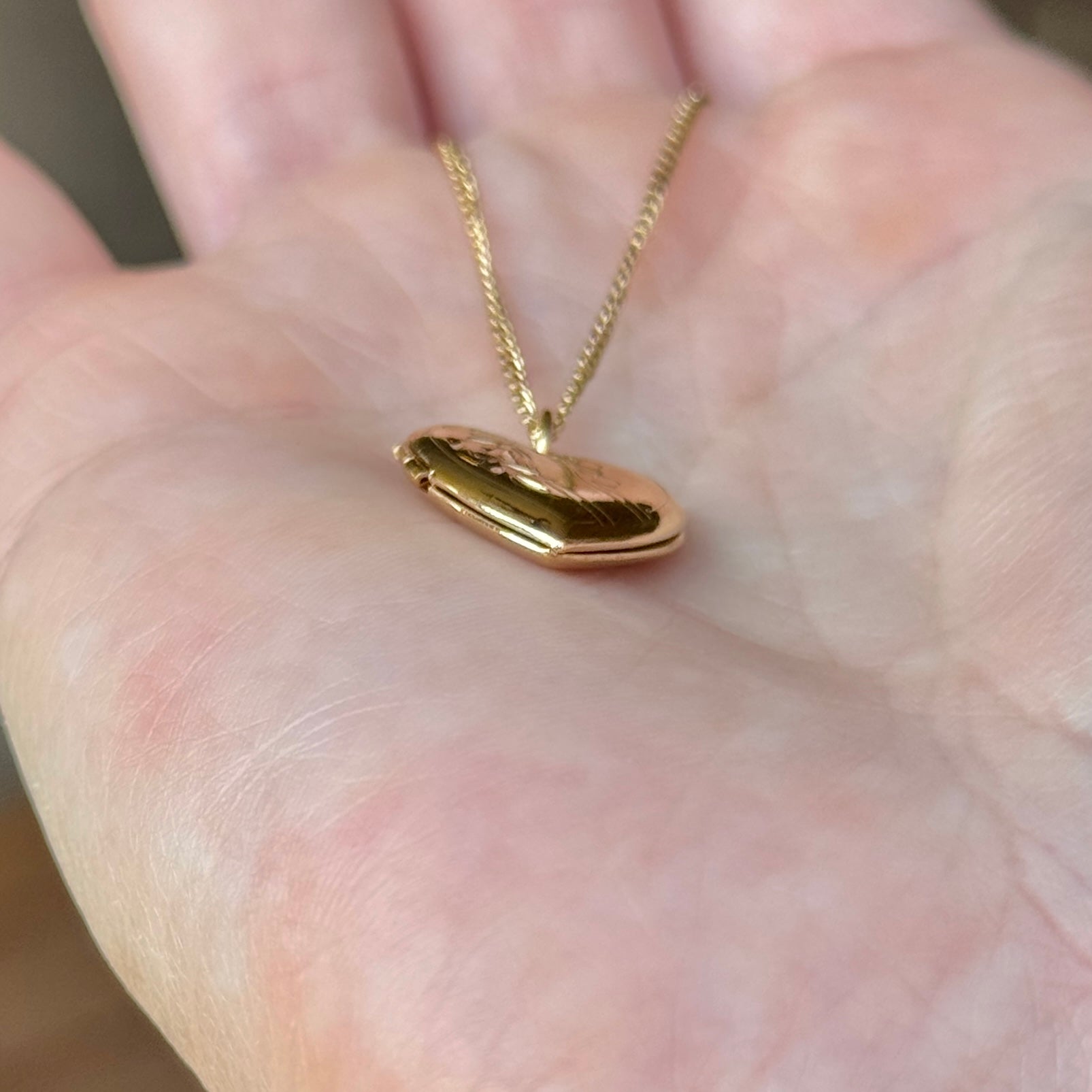 Vivian Grace Vintage Necklace Vintage Floral Heart Locket - 12k Gold Filled