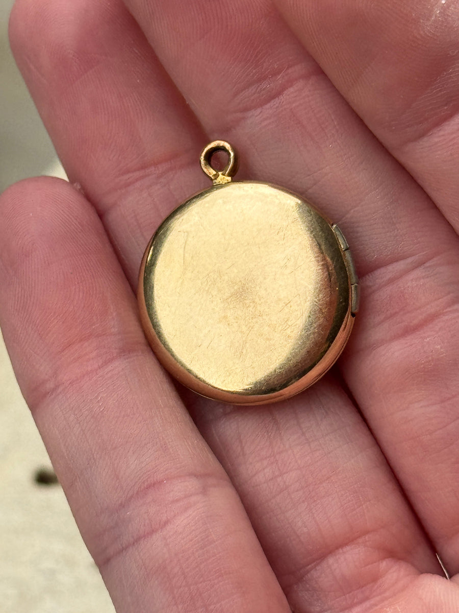 Vivian Grace Vintage Pendant Gold Vintage Floral Engraved Locket- 12k Gold Filled