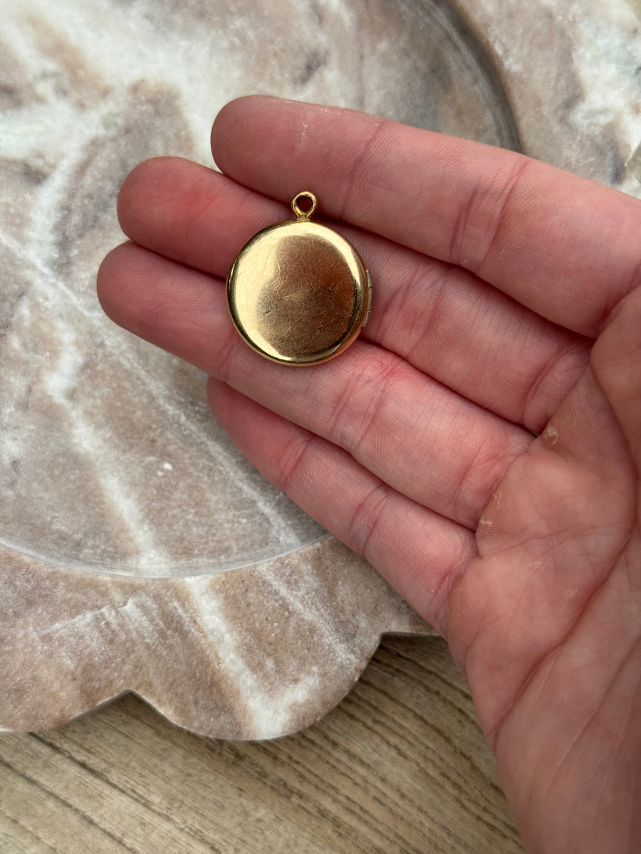 Vivian Grace Vintage Pendant Gold Vintage Floral Engraved Locket- 12k Gold Filled
