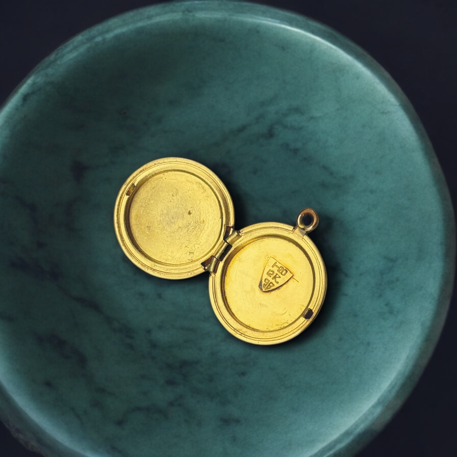 Vivian Grace Vintage Pendant Gold Vintage Floral Engraved Locket- 12k Gold Filled