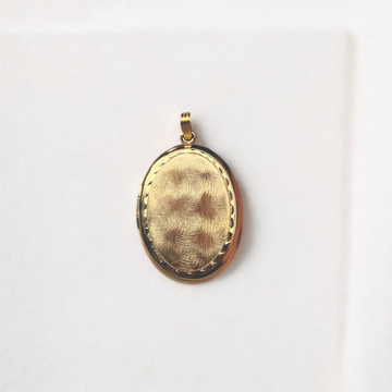Vivian Grace Vintage Pendant Gold Vintage Oval Etched Locket- 12k Gold Filled