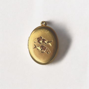 Vivian Grace Vintage Pendant Gold Vintage Pisces Fish Locket- 12k Gold Filled (circa 1970)