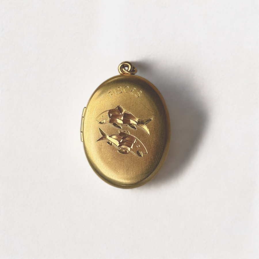 Vivian Grace Vintage Pendant Gold Vintage Pisces Fish Locket- 12k Gold Filled (circa 1970)