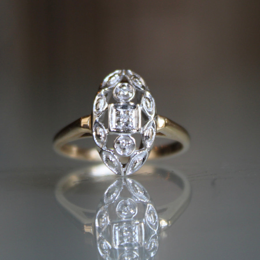 Vivian Grace Vintage Ring Vintage 1930s Diamond Dinner Ring