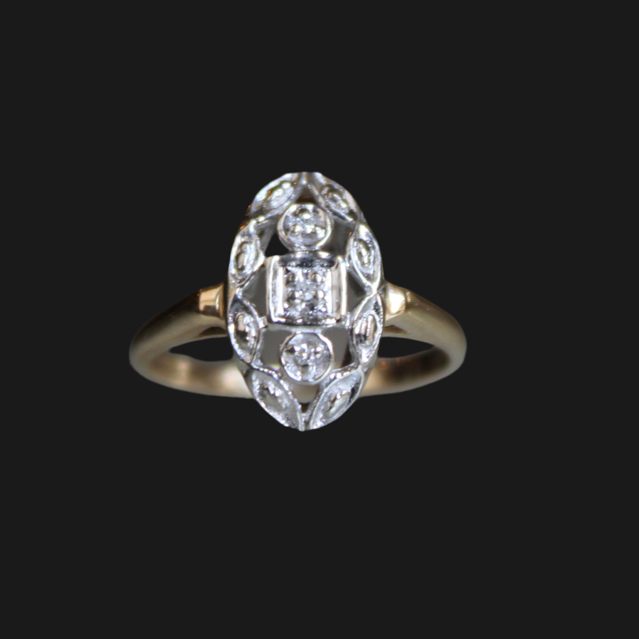 Vivian Grace Vintage Ring Vintage 1930s Diamond Dinner Ring