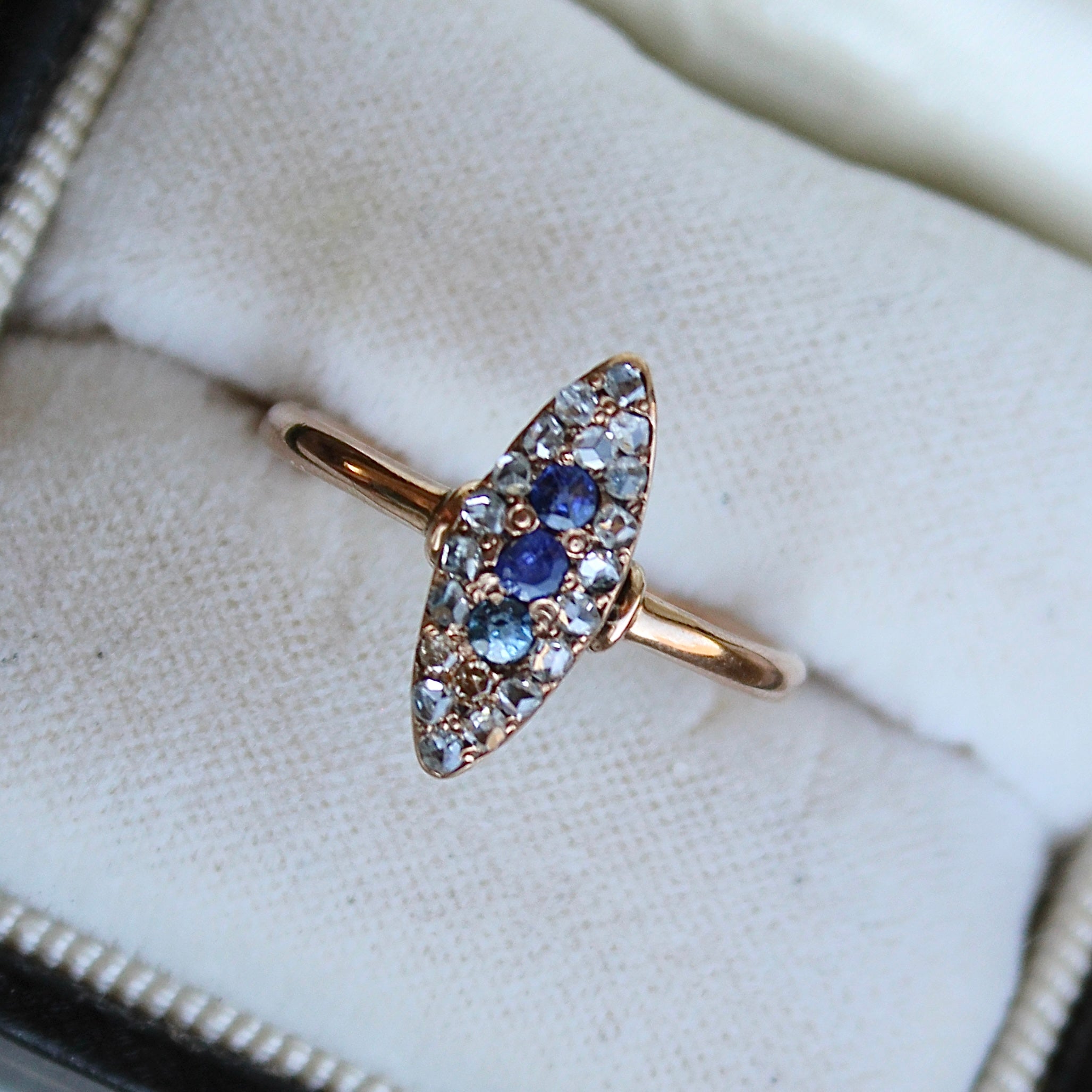 Vivian Grace Vintage Ring Vintage Diamond and Sapphire Ring