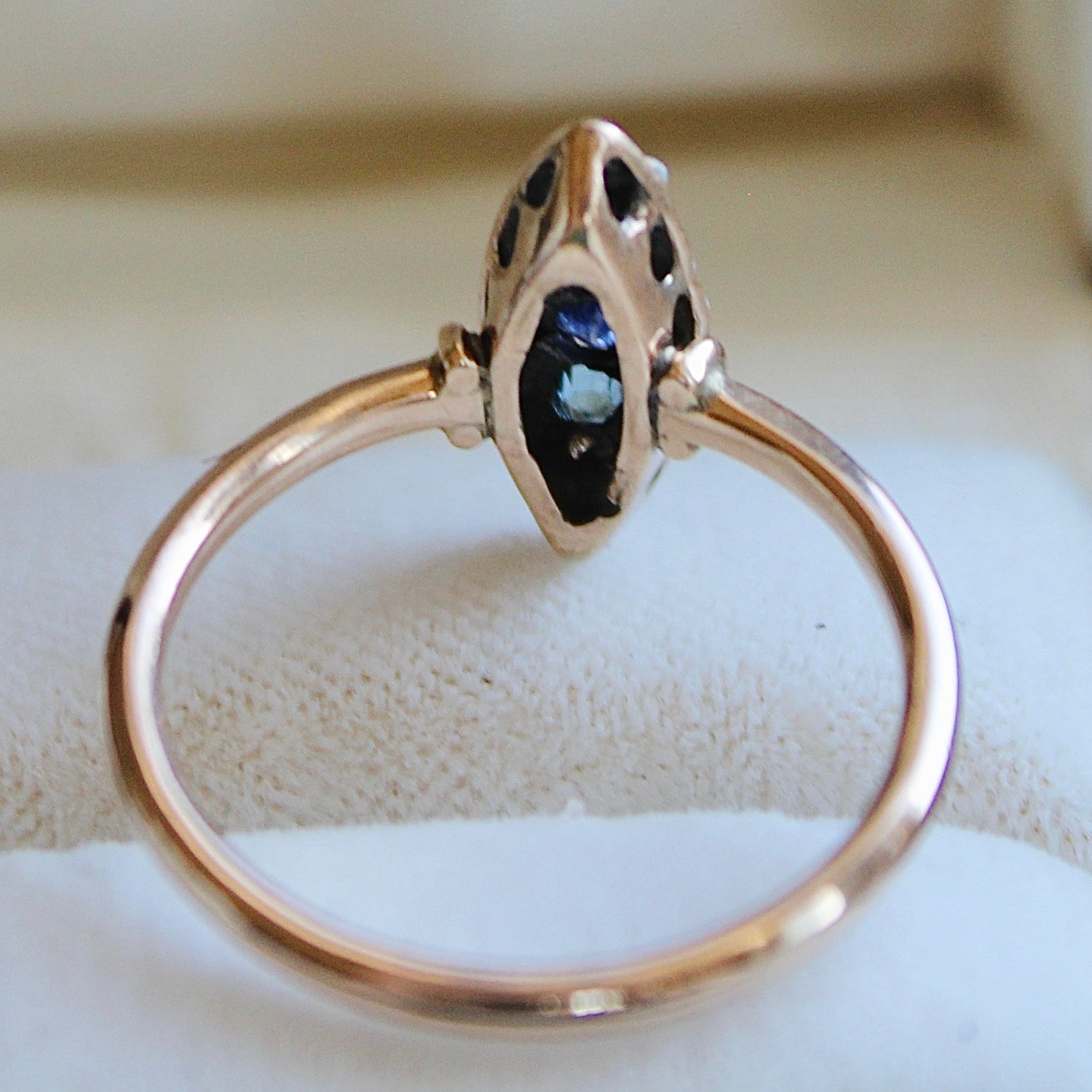 Vivian Grace Vintage Ring Vintage Diamond and Sapphire Ring