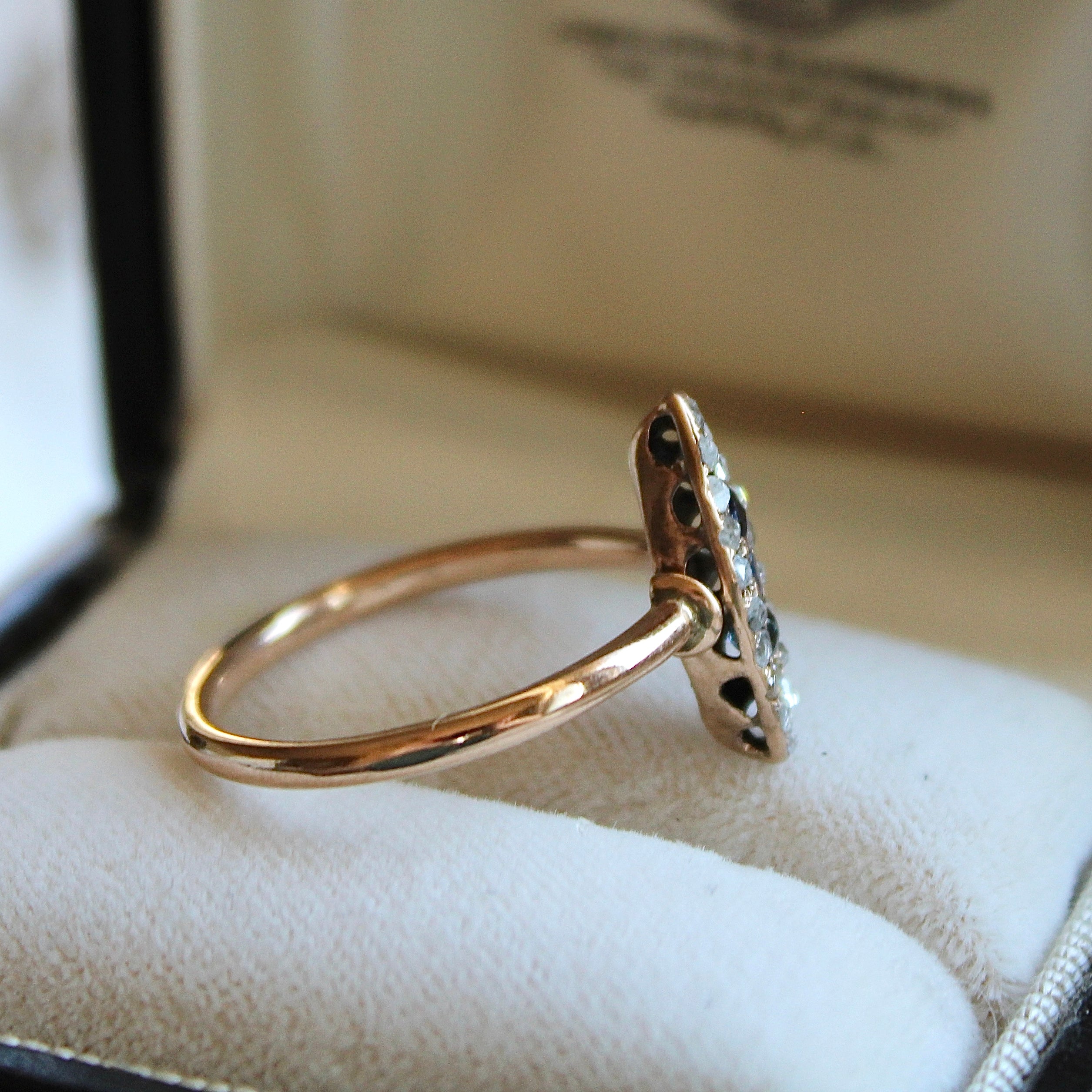 Vivian Grace Vintage Ring Vintage Diamond and Sapphire Ring
