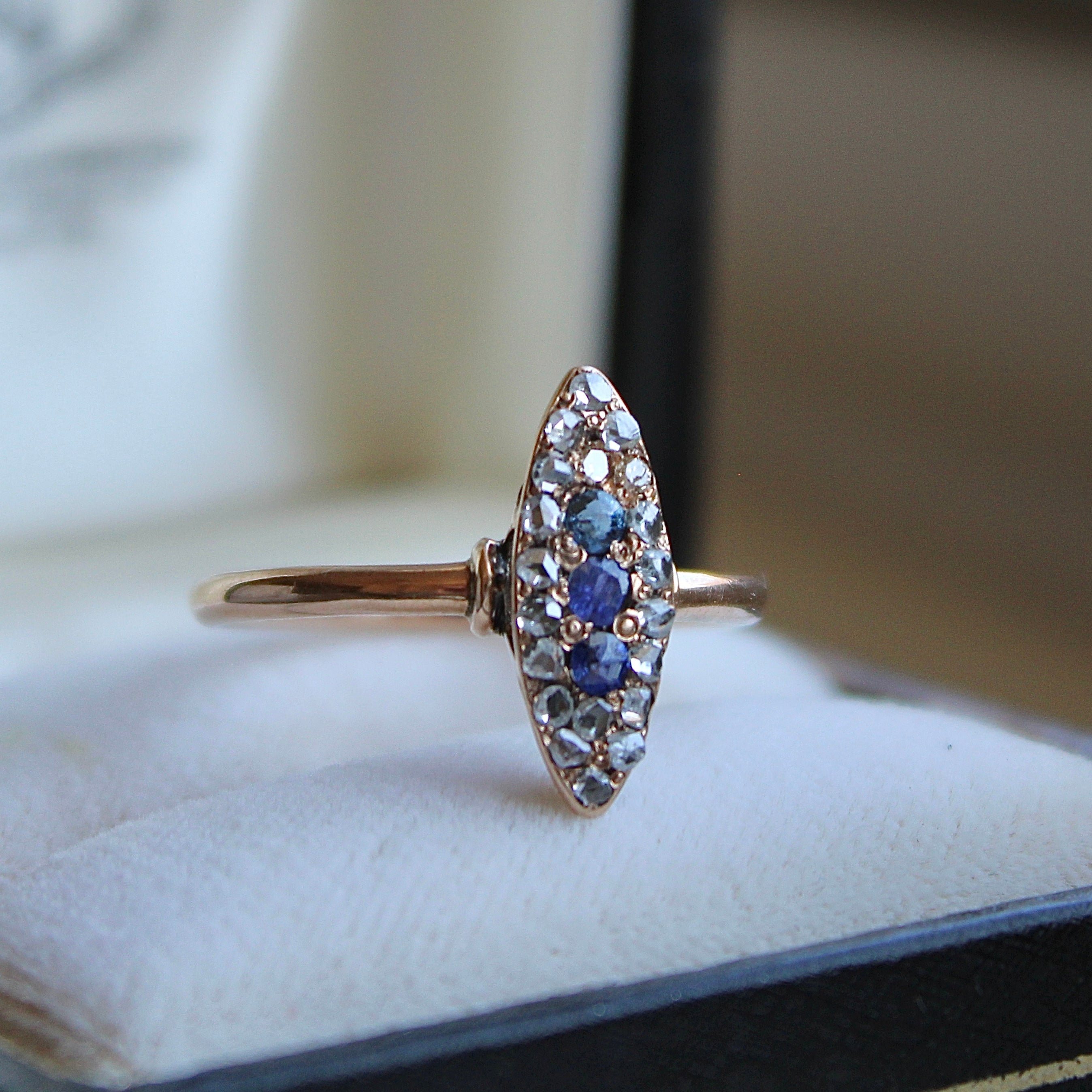 Vivian Grace Vintage Ring Vintage Diamond and Sapphire Ring