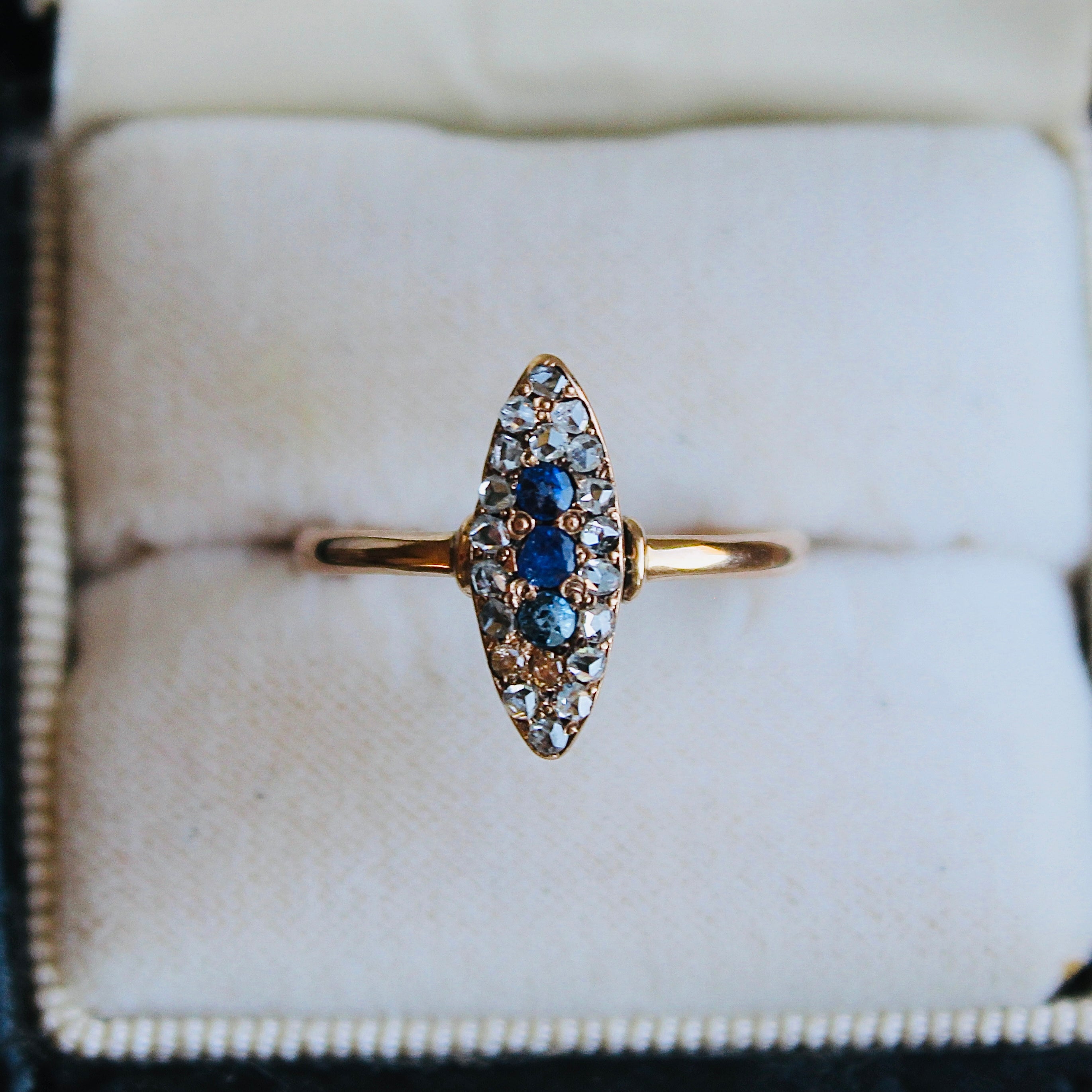 Vivian Grace Vintage Ring Vintage Diamond and Sapphire Ring