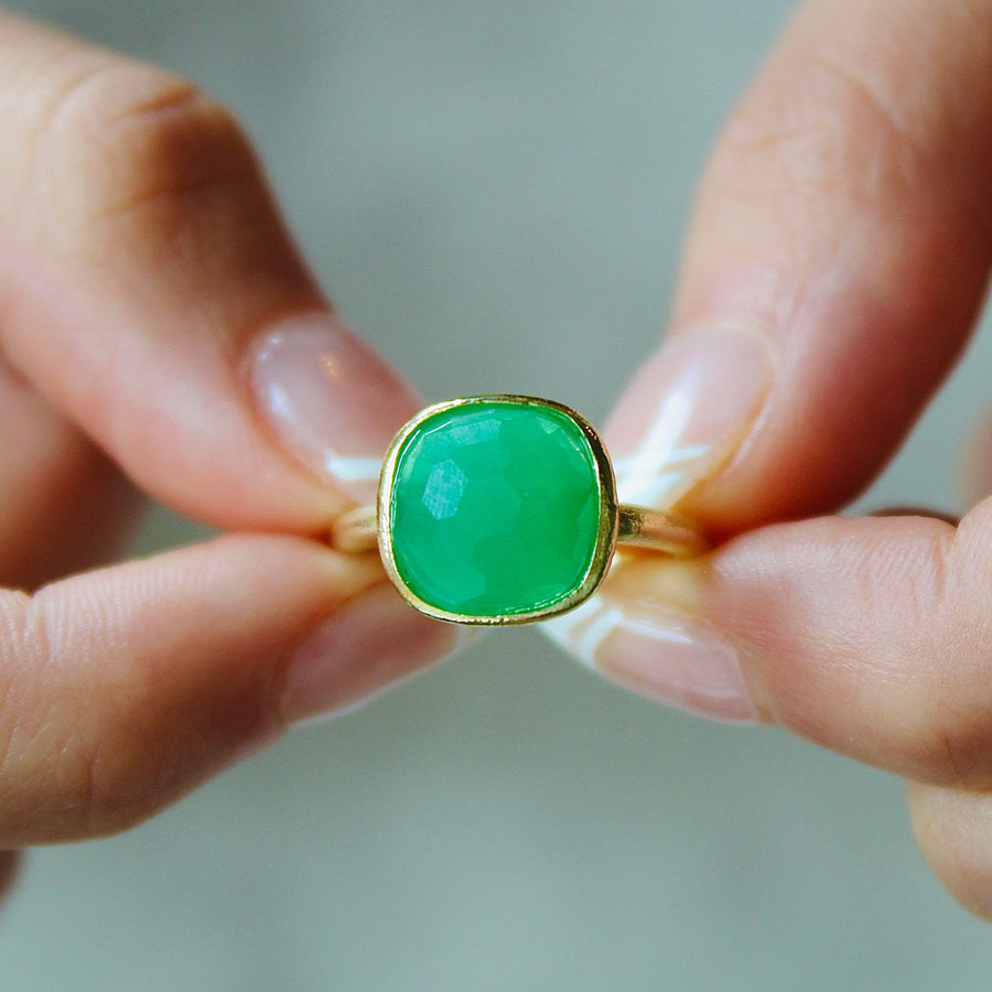 Vivian Grace Charlie Green Chalcedony Ring