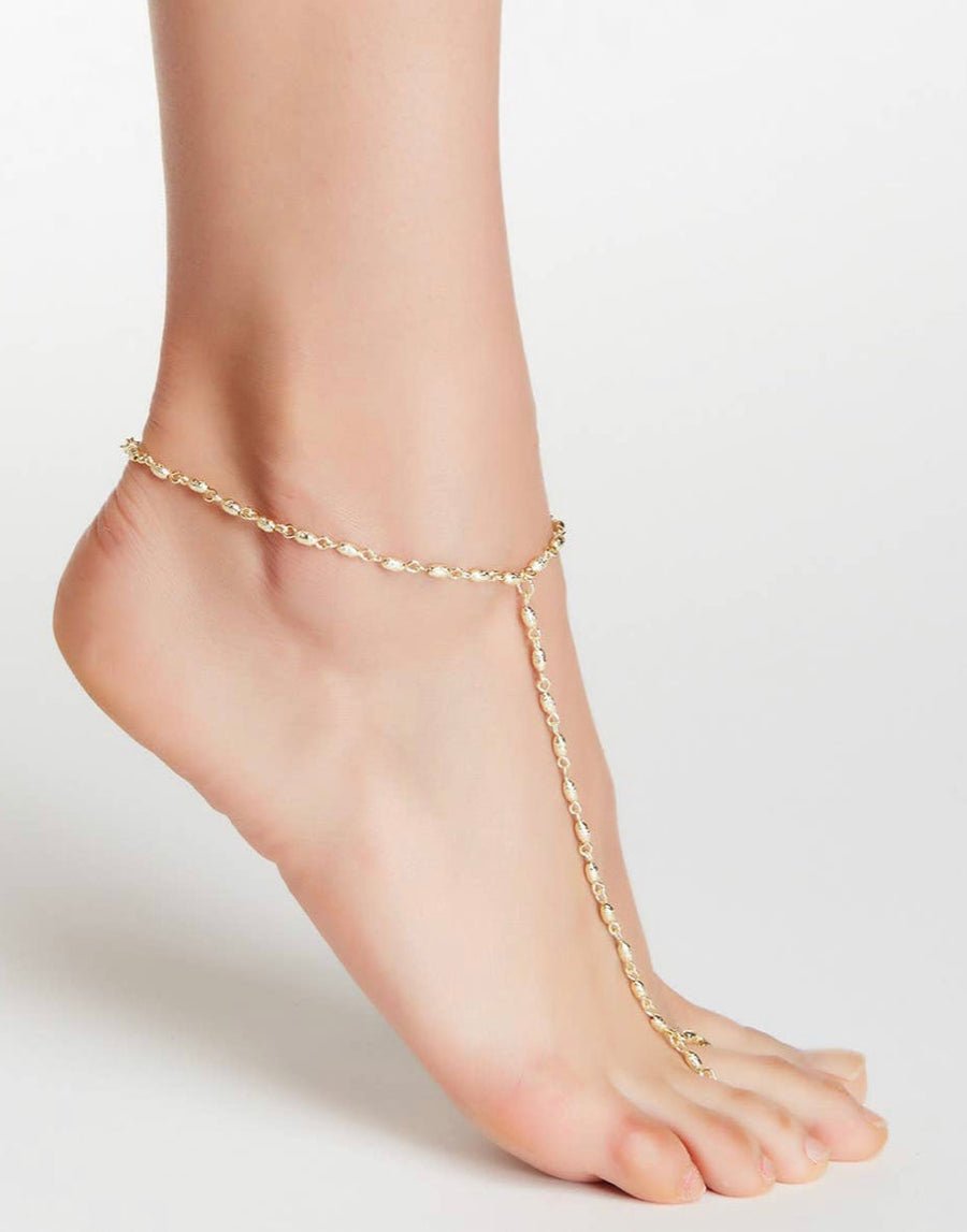 Vivian Grace Jewelry Anklets Barefoot Beach Gold Chain Anklet