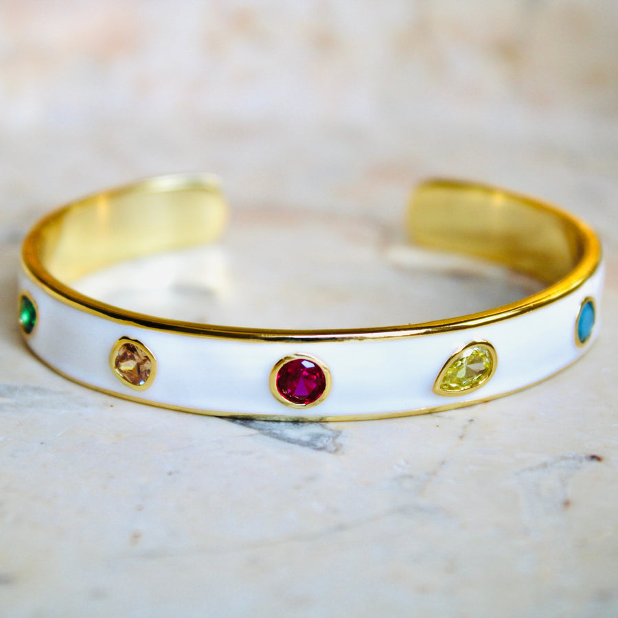 Vivian Grace Jewelry Bracelet Enamel Rainbow Cuff