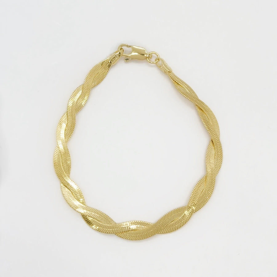 Vivian Grace Jewelry Bracelet Gold Braided Snake Chain Bracelet
