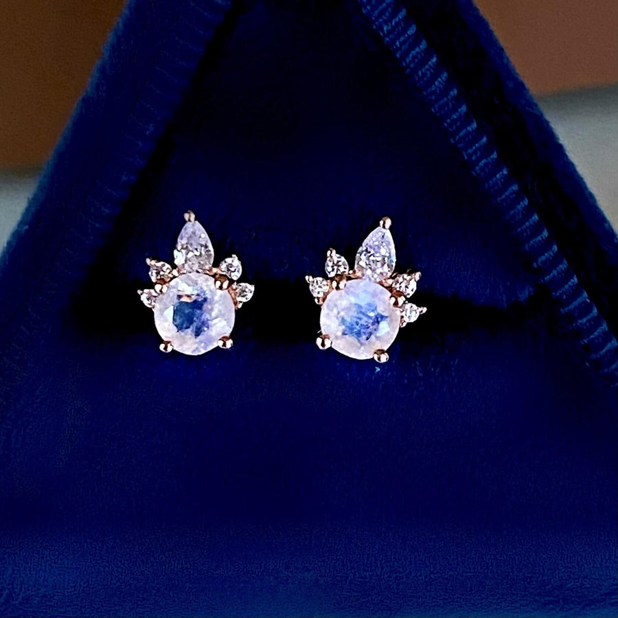 Vivian Grace Jewelry Earrings Ava Moonstone Studs